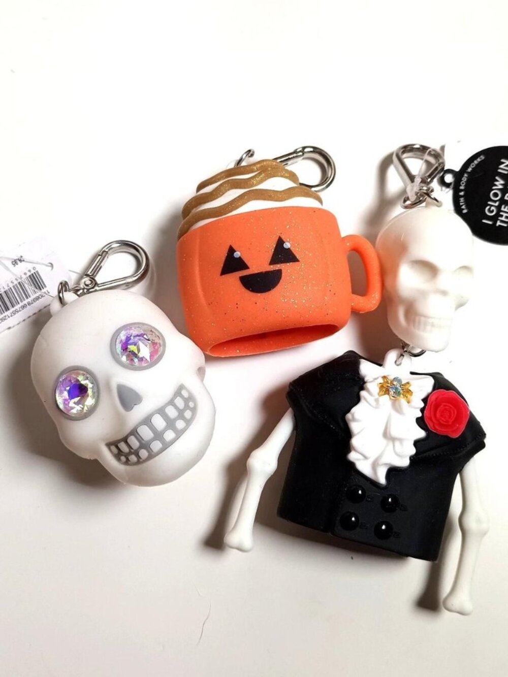Bath & Body Works Halloween PocketBac Holder Lot Dapper Skeleton Skull Pumpkin